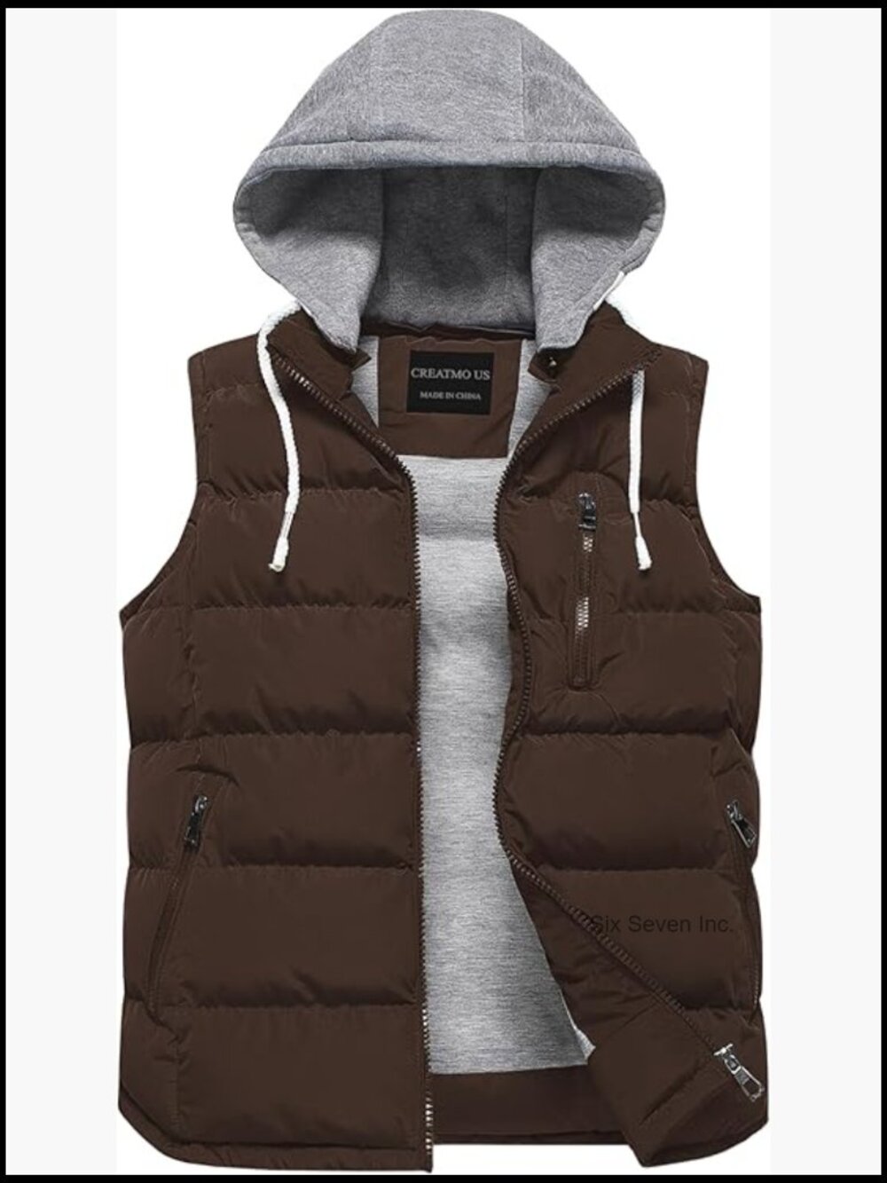 Women's Quilted Puffer Vest with Detachable Hood, Windproof Waterproof,